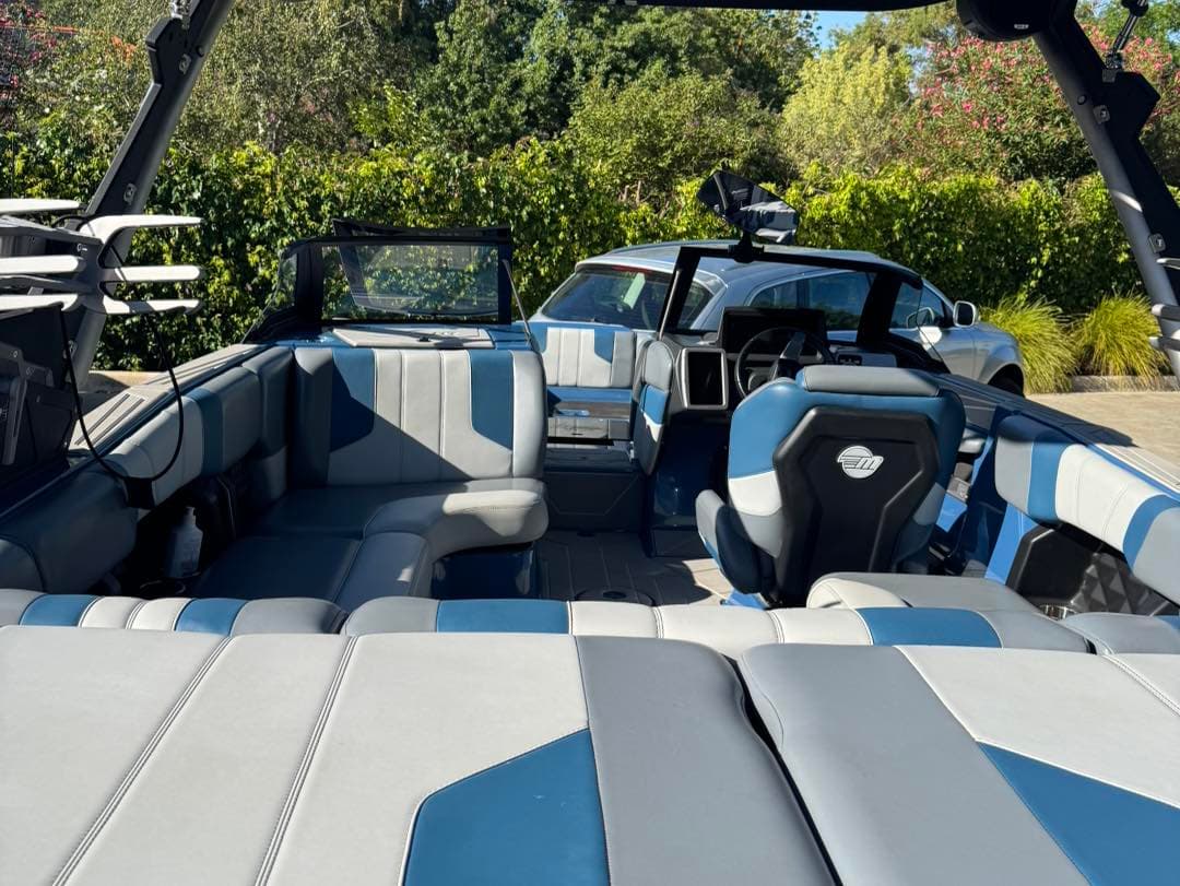 Malibu boat interior after detailing by Domma's Detailing