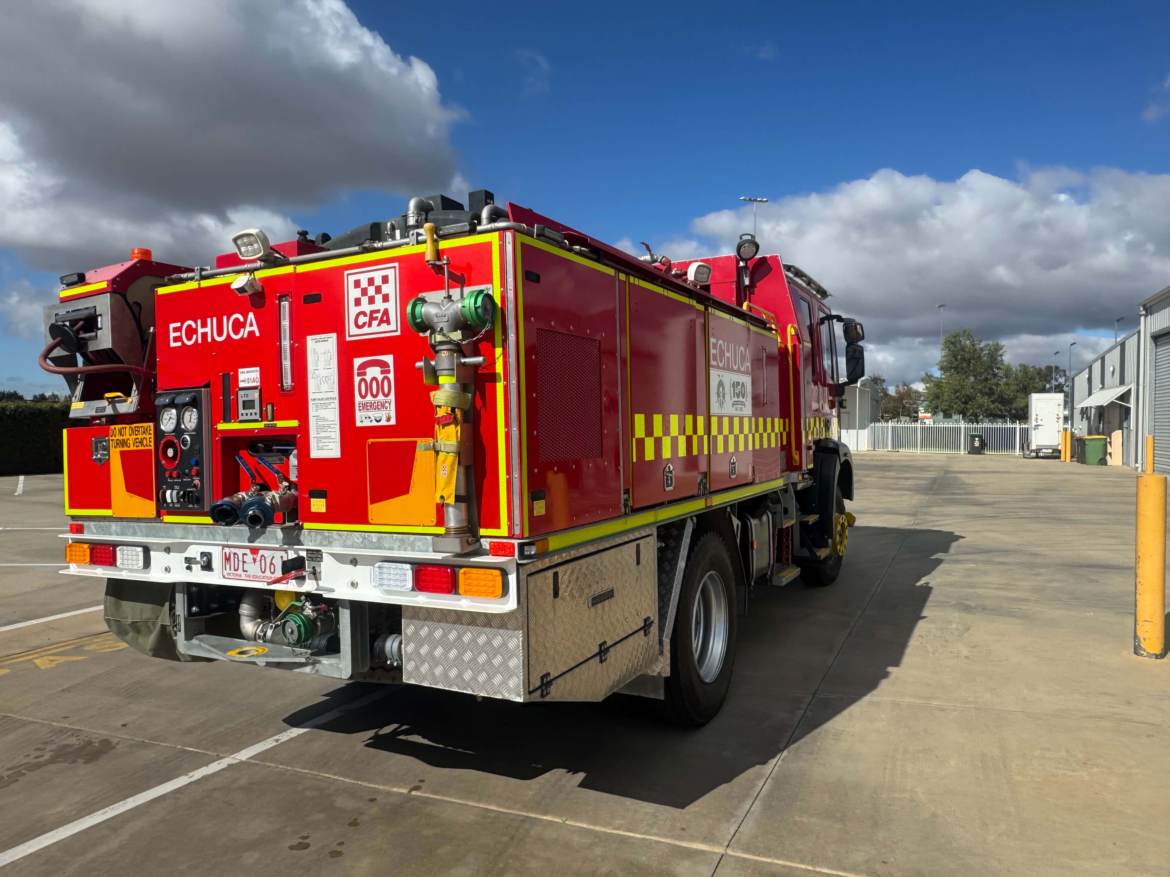 Fire truck rear after a full detail by Domma's Detailing