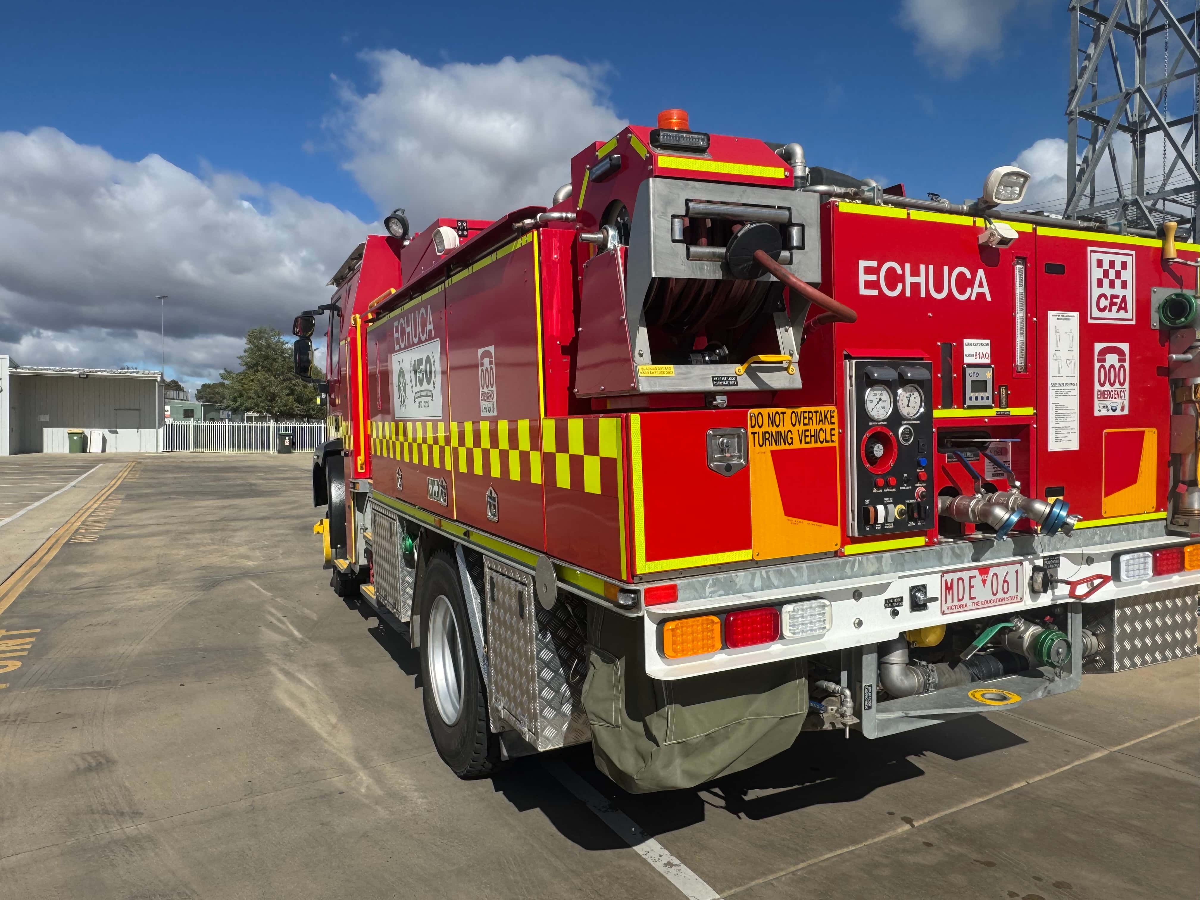 Fire truck pump panel cleaned by Domma's Detailing
