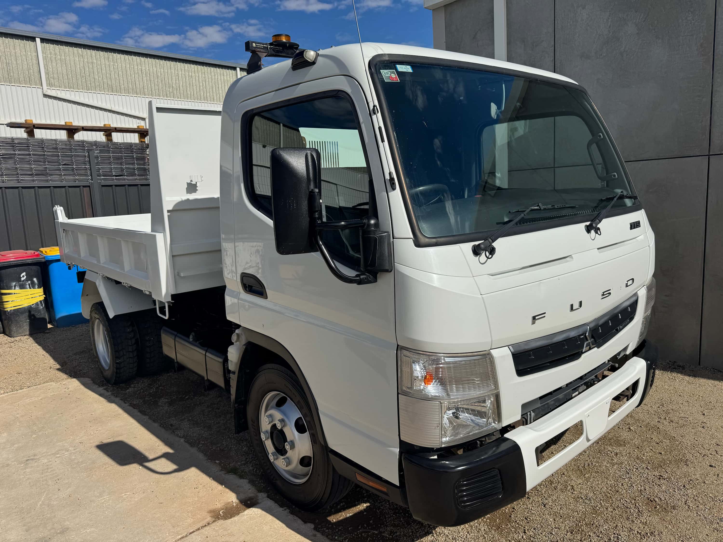 White tipper truck front, presale detailed by Domma's Detailing