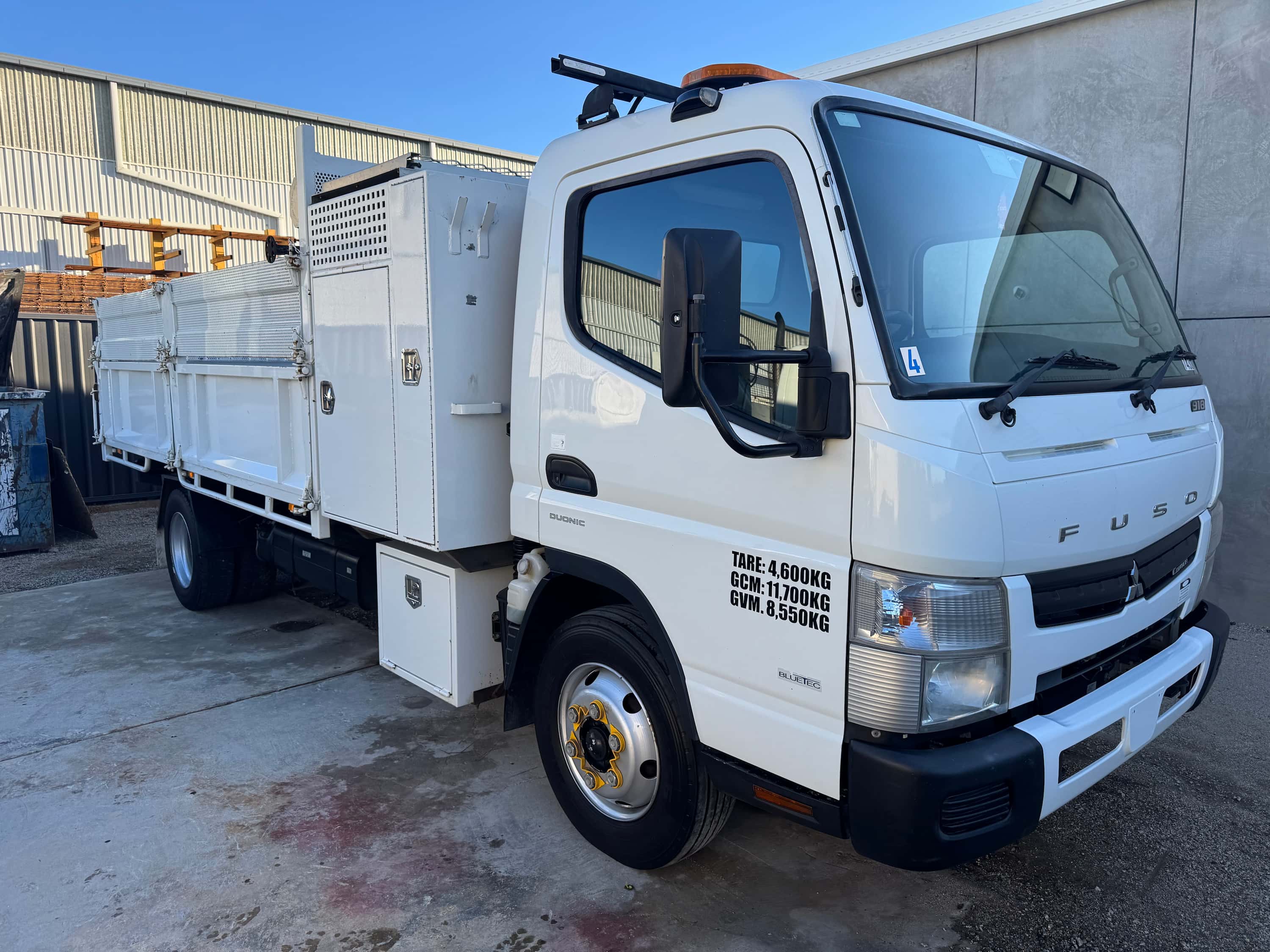 White tipper truck after detailing by Domma's Detailing